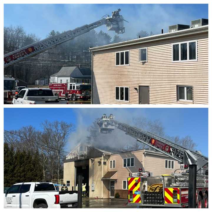 Auburn firefighters responded to a two-alarm fire in North Oxford on Tuesday morning, March 21, at a lawn seeding business.