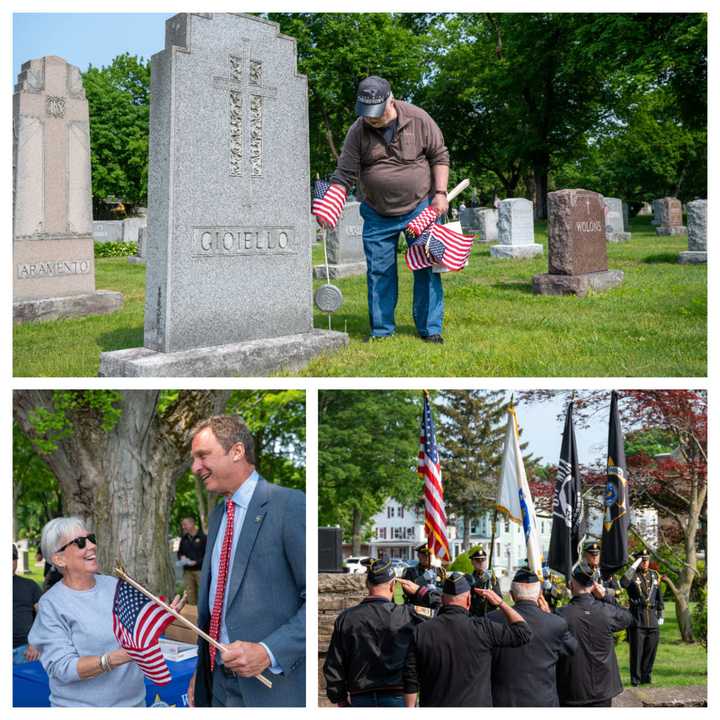 More than 150 volunteers left 5,000 American flags on the graves of veterans in St. John&#x27;s Cemetery in Worcester on Wednesday, May 24, ahead of Veteran&#x27;s Day.