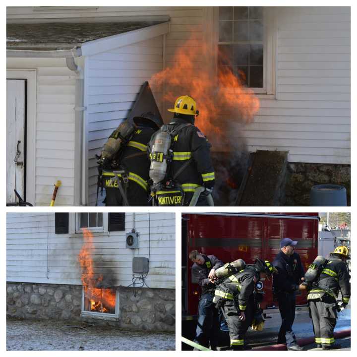 Holden firefighters battle a blaze at a Zottoli Road home earlier this week.