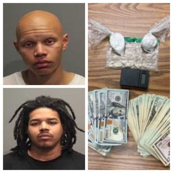 (Top left) Izaiah Roberts, of Boston, and Candelario Espino, of Roslindale, were busted with drugs after officers were called to an alleged home invasion, Milford police said.