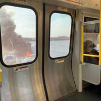 <p>Daniel Pasciuto was able to see the column of smoke from his spot on the orange line.</p>