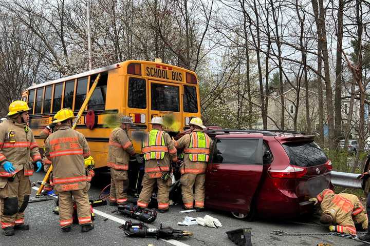 Three Injured In School Bus Crash With Minivan Near Montgomery County School