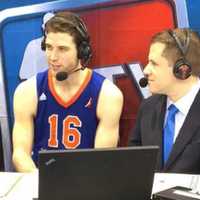 <p>David Resnick speaks with Westchester Knicks star Jimmer Fredette on air.</p>