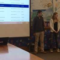 <p>Ridgewood High School students talk about the Global Classroom Partnership club Wednesday, Dec. 2. </p>