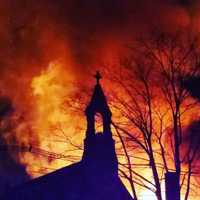 <p>Residents shared photos of the blaze on social media.</p>