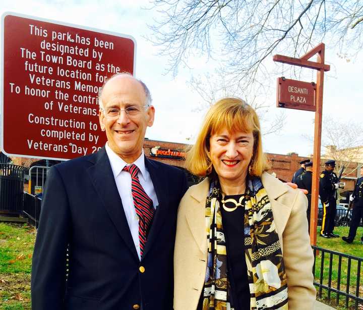 Greenburgh Supervisor Paul Feiner. left, during a Veterans Day ceremony in Hartsdale. He called for a review of all bridge construction projects after Tuesday&#x27;s crane collapse on the Tappan Zee Bridge.