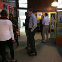 <p>Ridgewood High School students chat before presenting in front of Bergen County officials Wednesday, Dec. 2. </p>