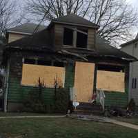 <p>The aftermath of a Friday fire on Pershing Road in Clifton.</p>
