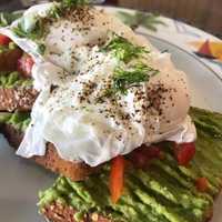 <p>Avocado toast with poached eggs from Westfield Station Cafe.</p>