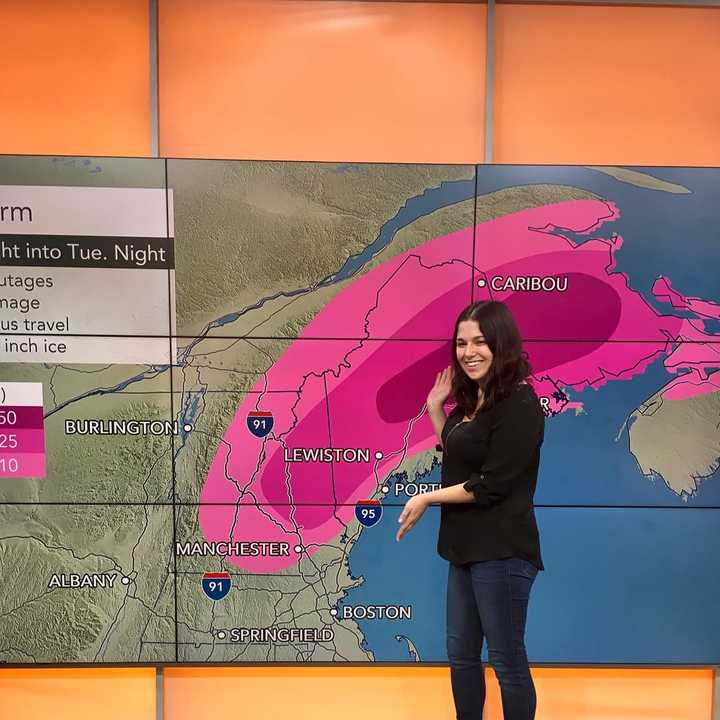 Penn State broadcast major Kaitlyn Kaminski of Maywood is working as an intern at AccuWeather.