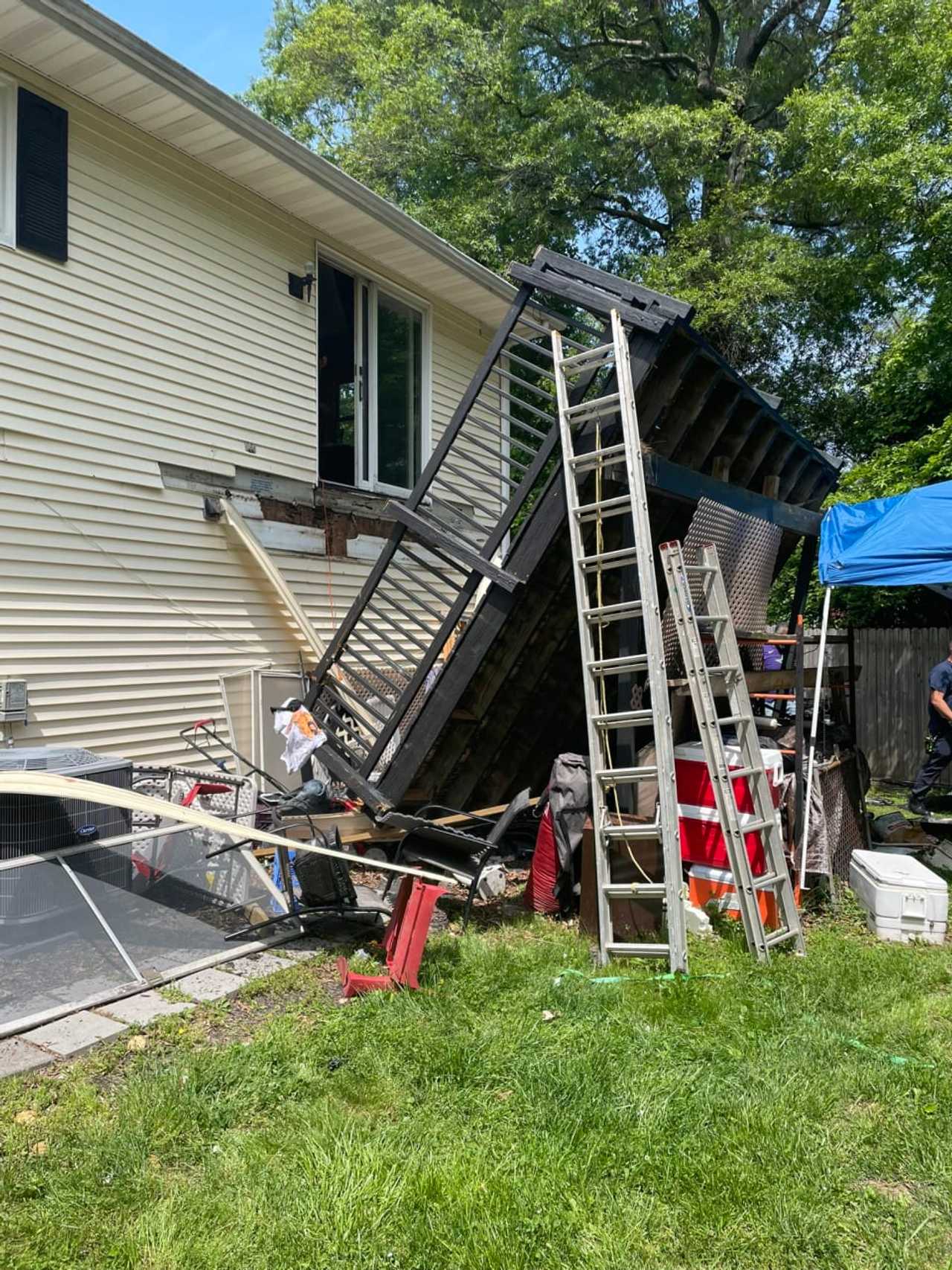 Four Hospitalized In Second-Story Deck Collapse In MD | Bowie Daily Voice