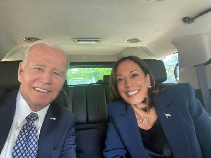 President Joe Biden and Vice President Kamala Harris on their way to lunch.