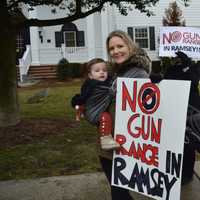 <p>Ramsey residents demonstrated in front of borough hall Wednesday to raise awareness about a pending gun range.</p>