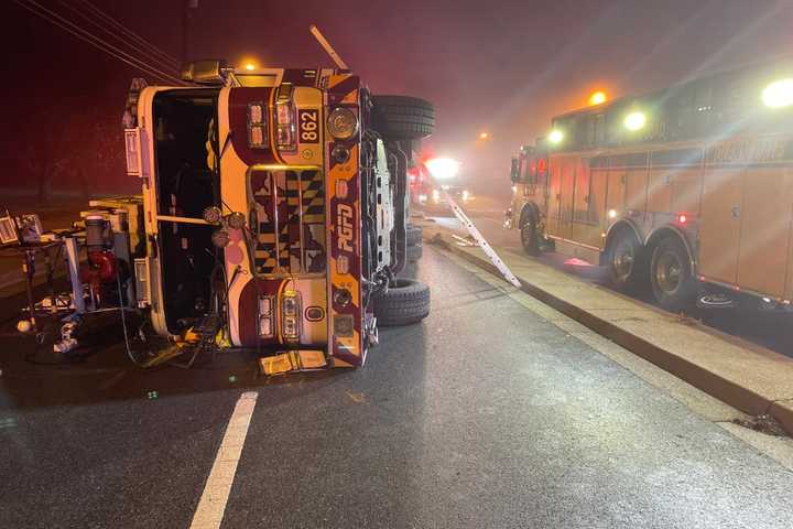 Six Firefighters Released From Hospital After Overturning Truck In Maryland