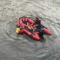 <p>Practicing water rescue skills.</p>