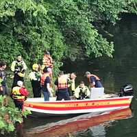 <p>Members from the three fire departments and dive teams conduct training sessions.</p>