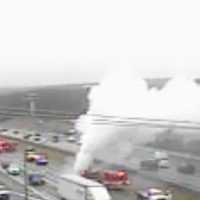 <p>The car caught fire while it was being towed in Montgomery County.&nbsp;
  
</p>