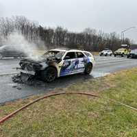 Car Being Towed Catches Fire On I-270 In Montgomery County