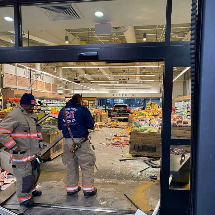 The car went through the Whole Foods in Bethesda
  
