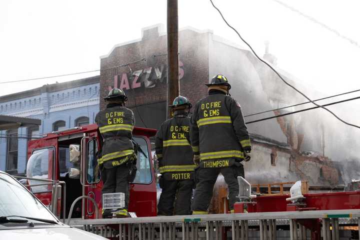 First responders at the scene of the explosion in Southeast DC.