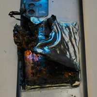 <p>The exploded cellphone</p>