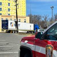 <p>The truck struck the pole in Northwest DC.</p>