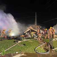 <p>The home explosion on Ridgemoor Road in Essex</p>