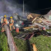 <p>The home explosion on Ridgemoor Road in Essex</p>