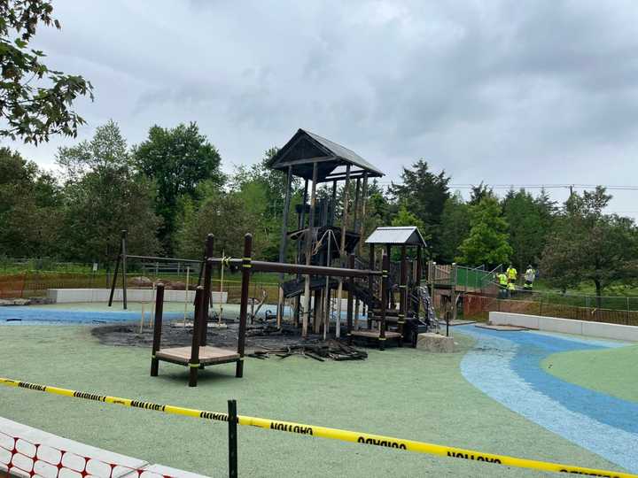 The aftermath of the playground fire.