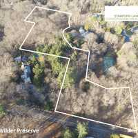 <p>An aerial view of the new Gene Wilder Preserve in Stamford.</p>