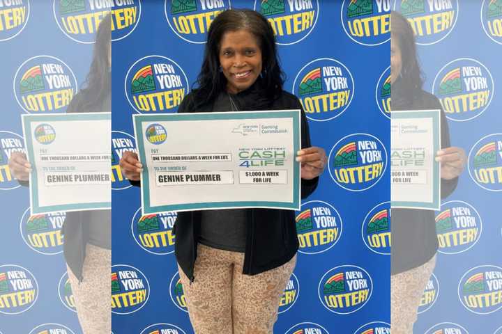 Genine Plummer, a retired Postal Service employee from Islip, claimed her $1,000 a week for life prize just days before the ticket was set to expire, New York Lottery officials announced.