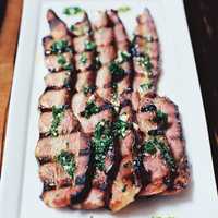 <p>Grilled bacon from Chef Andy Schilling of BLT Steak in White Plains.</p>