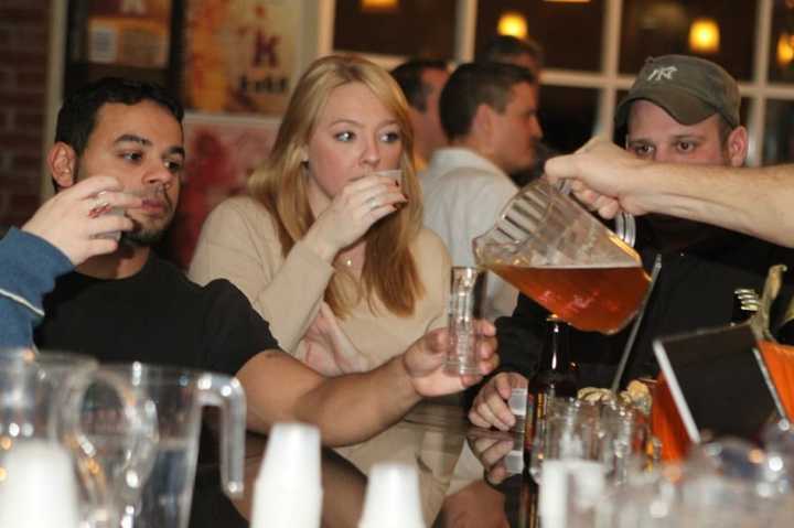 Customers at Growler &amp; Gill in Nanuet enjoy the eatery&#x27;s free beer tastings.