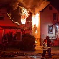 <p>Hackensack firefighters were met by heavy flames in both houses.</p>