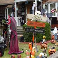 <p>A pumpkin patch adorns part of a Waldwick yard.</p>