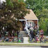 <p>Nearly every foot of a Waldwick front yard is covered in Halloween decorations.</p>