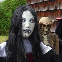 <p>Vampires and other ghoulish creatures are featured in front of a Waldwick home.</p>