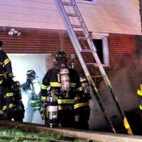 <p>The fire ignited in a Jefferson Avenue home behind the Hasbrouck Heights football field on Oldfield Avenue.</p>