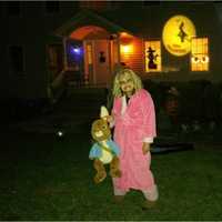 <p>Somers resident Linda Luciano does it up for Halloween.</p>