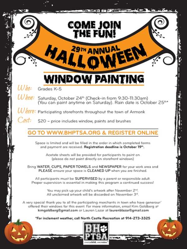 Byram Hills PTSA Plans Halloween Window Painting In Armonk