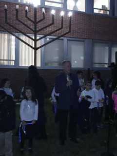 Rockland Officials Stage Menorah-Lighting Ceremony