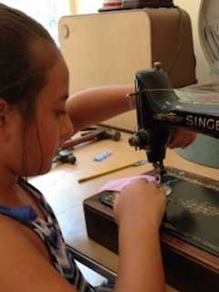 Kids In Fairfield Museum's History By Hand Club Tackle Sewing Projects