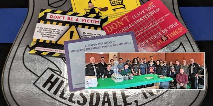 The postcards were designed, created and delivered by students in a design class at Pascack Valley High School led by teacher Jim Kennedy.