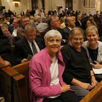 <p>Seated in Row 88 at St. Patrick&#x27;s Cathedral on Thursday are Dominican Sisters of Hope, from left, Bette Ann Jaster, Barbara Anderson and Anne Marie Bucher.</p>