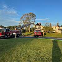 <p>Multiple fire crews worked to extinguish a large blaze that significantly damaged an unoccupied Stamford home.</p>