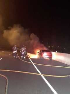 Stratford Firefighters Put Out Car Fire On I-95