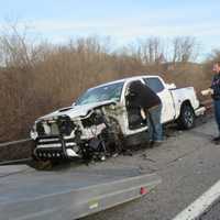 <p>A man was arrested after causing a crash on I-84.</p>