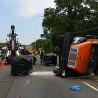 <p>Traffic was tied up for hours after a truck accident occurred northbound on I-95 between exits 17 and 18 in Westport at about noon Saturday, according to the Westport Fire Department.</p>