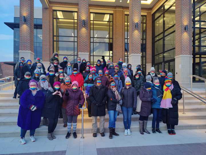 LGBTQ+ supporters rallying at IceFest Chambersburg