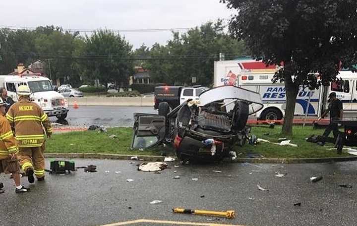 The driver was hospitalized with injuries that weren&#x27;t life-threatening, police said.